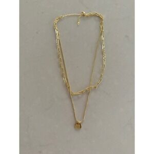 Layered Gold Pendant Necklace for Women - Classic Two-Tier Design